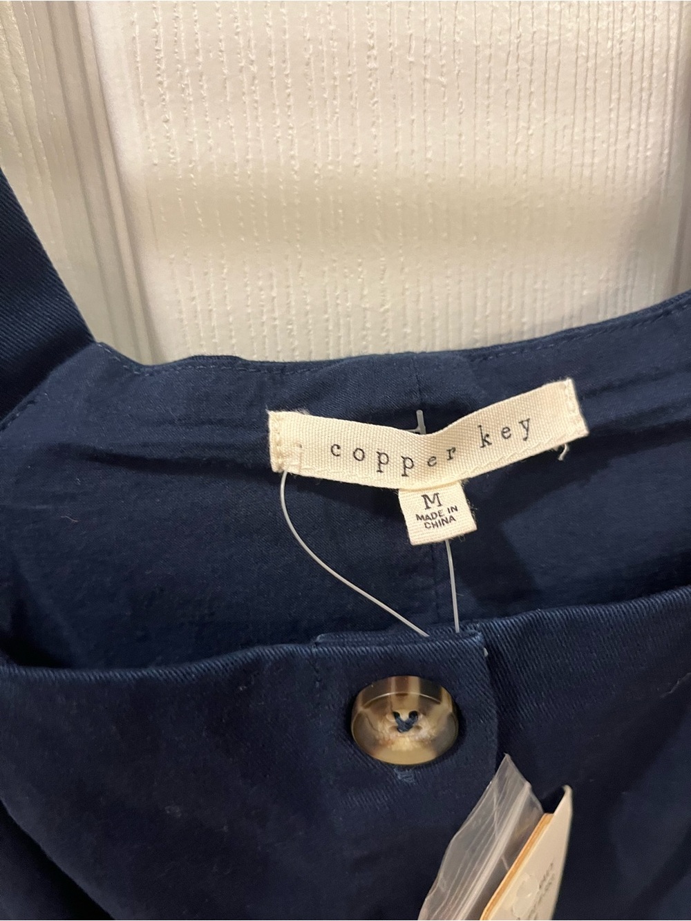 Copper Key Navy Button-Front Pinafore - Picture 2 of 4
